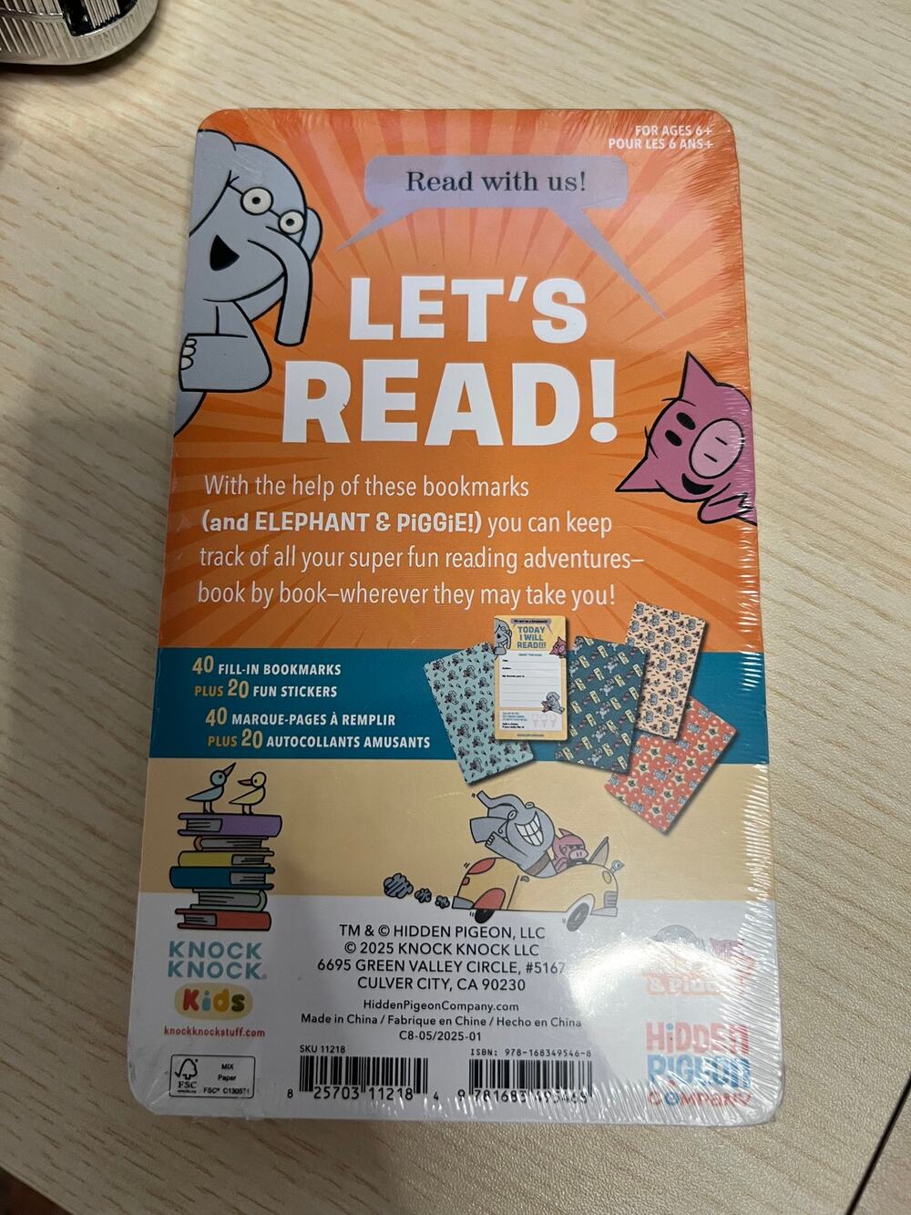 NWT Today I Will Read!!! Bookmarks (Elephant & Piggie)